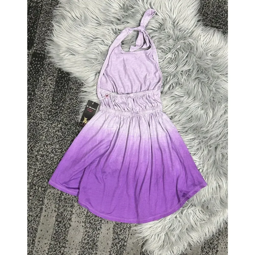 La Miniatura Purple Halter‎ Girls DESIGNER Dress Size 2 (MSRP $78)